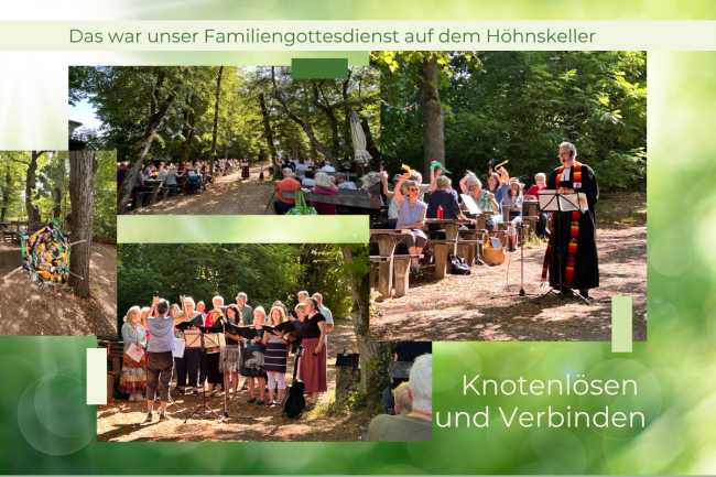 Familien, Chor und Pfarrer auf dem Höhnskeller