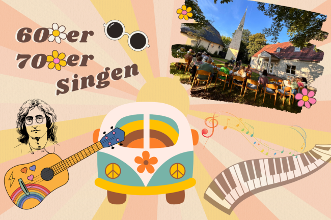 Bully und Gitarre, Menschen versammelt, auf Stühlen sitzend singen gemeinsam